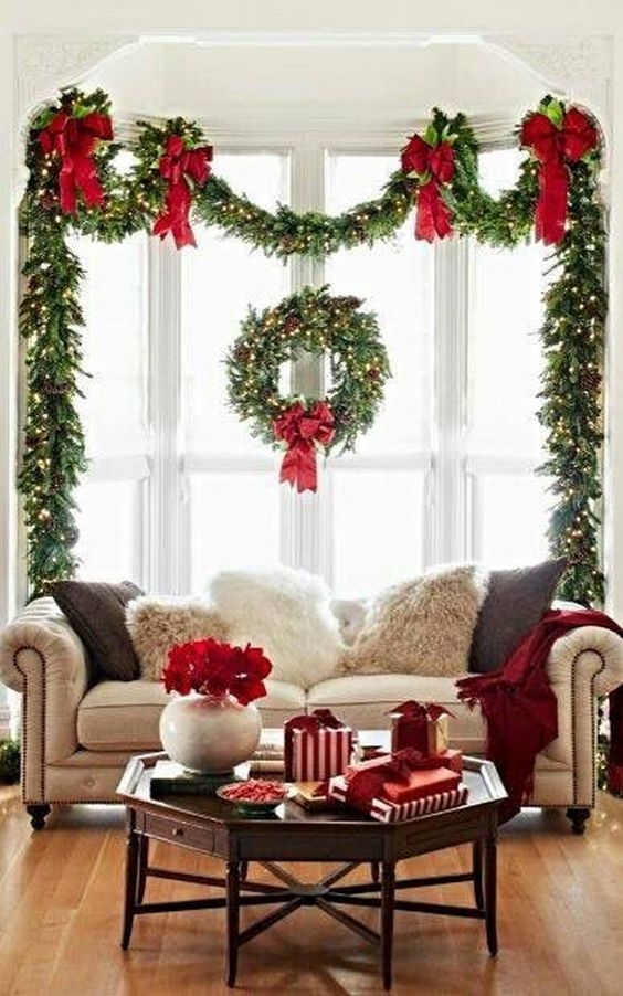 Image result for free images of a holiday decorated living room