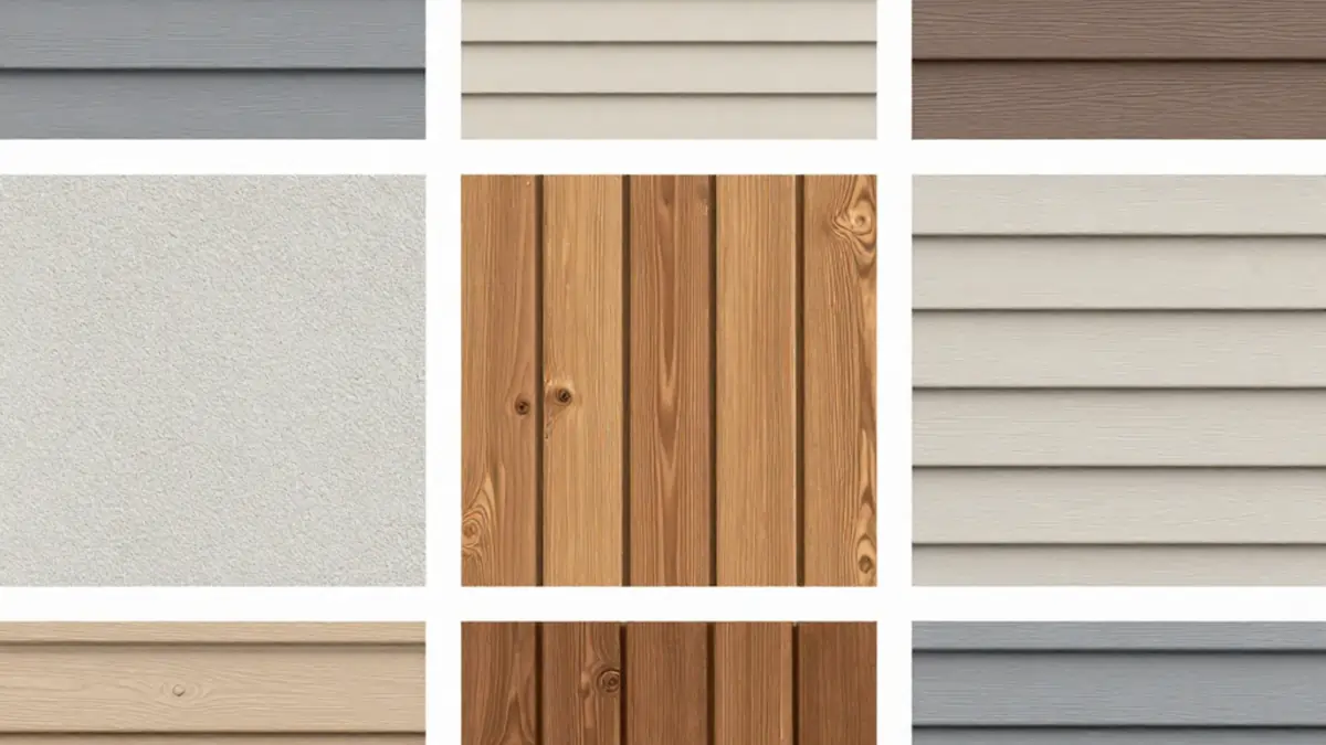 A collection of different siding options offered by All-Weather Windows, Doors & Siding of Kansas City.